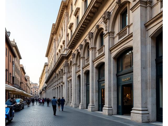 Facciata elegante di un edificio storico a Roma, che ospita la sede di Cenacolo Salute.