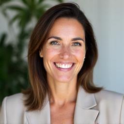 La Dott.ssa Elena Rossi, una nutrizionista italiana sorridente sulla quarantina, in un ambiente professionale e accogliente, con una lavagna medica sfocata sullo sfondo. Indossa un camice chiaro. Colori caldi, illuminazione morbida.