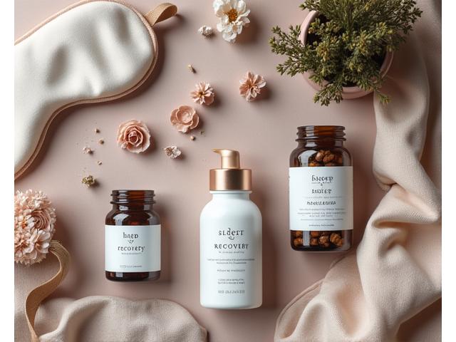 Kit bundle per il recupero notturno con integratori, maschera per il sonno e tisana rilassante